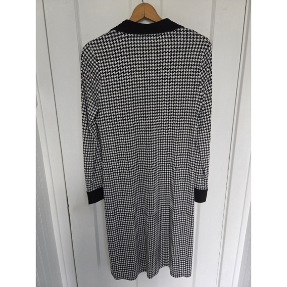 NWT Michael Kors Houndstooth Collar Belted Dress Office Corpcore Stretch Size‎ L - Picture 10 of 10